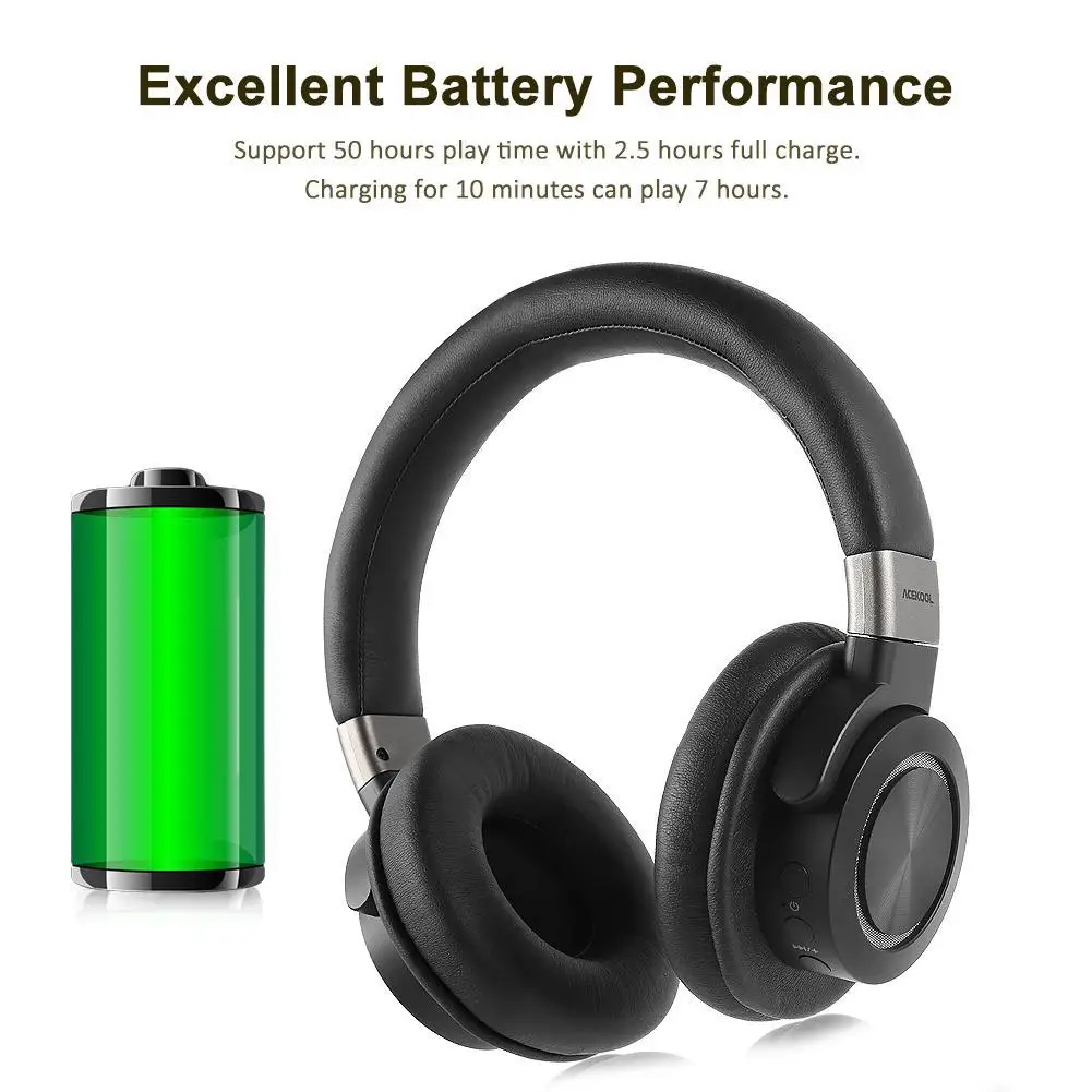 Foldable Bluetooth Headset Bluetooth 4 1 CVC 6 0 Dual 40mm Large Aperture Wired and Wireless Bluetooth Headphones with MIC