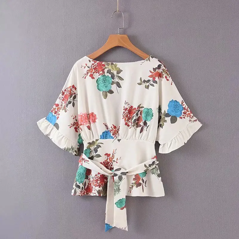 

Popular New XZ38-2105 European and American style which wind-printed tie-up shirt is it
