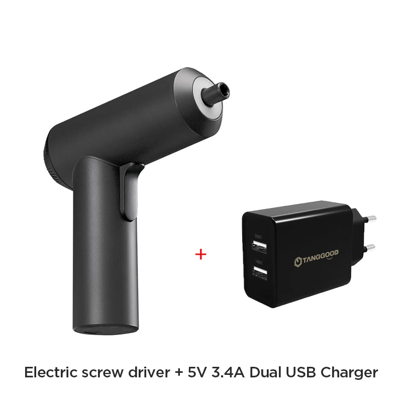 Add Dual USB Charger Xiaomi Mijia Electrical Screwdriver Cordless 3.6V 2000mAh Li-ion 5N.m Battery Screwdriver With 12Pcs S2 Screw Bits Smart home - Цвет: Add Dual USB Charger