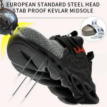 

Men Safety Puncture-Proof Work Boots Anti-Smashing Construction Steel Toe Cap Comfortable & Indestructible Sneakers