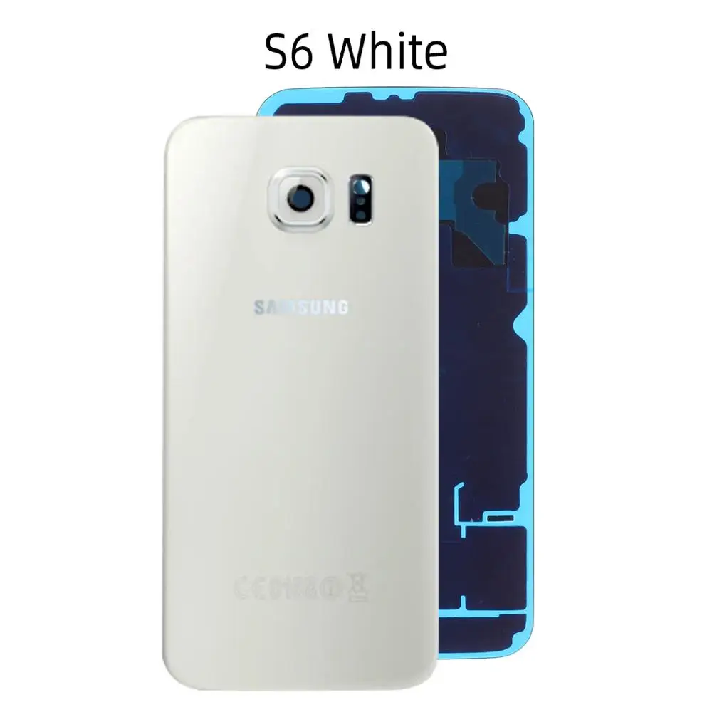 Задняя крышка батарейного отсека для samsung Galaxy S6 задняя крышка корпуса батарейного отсека чехол запасные части - Цвет: White S6