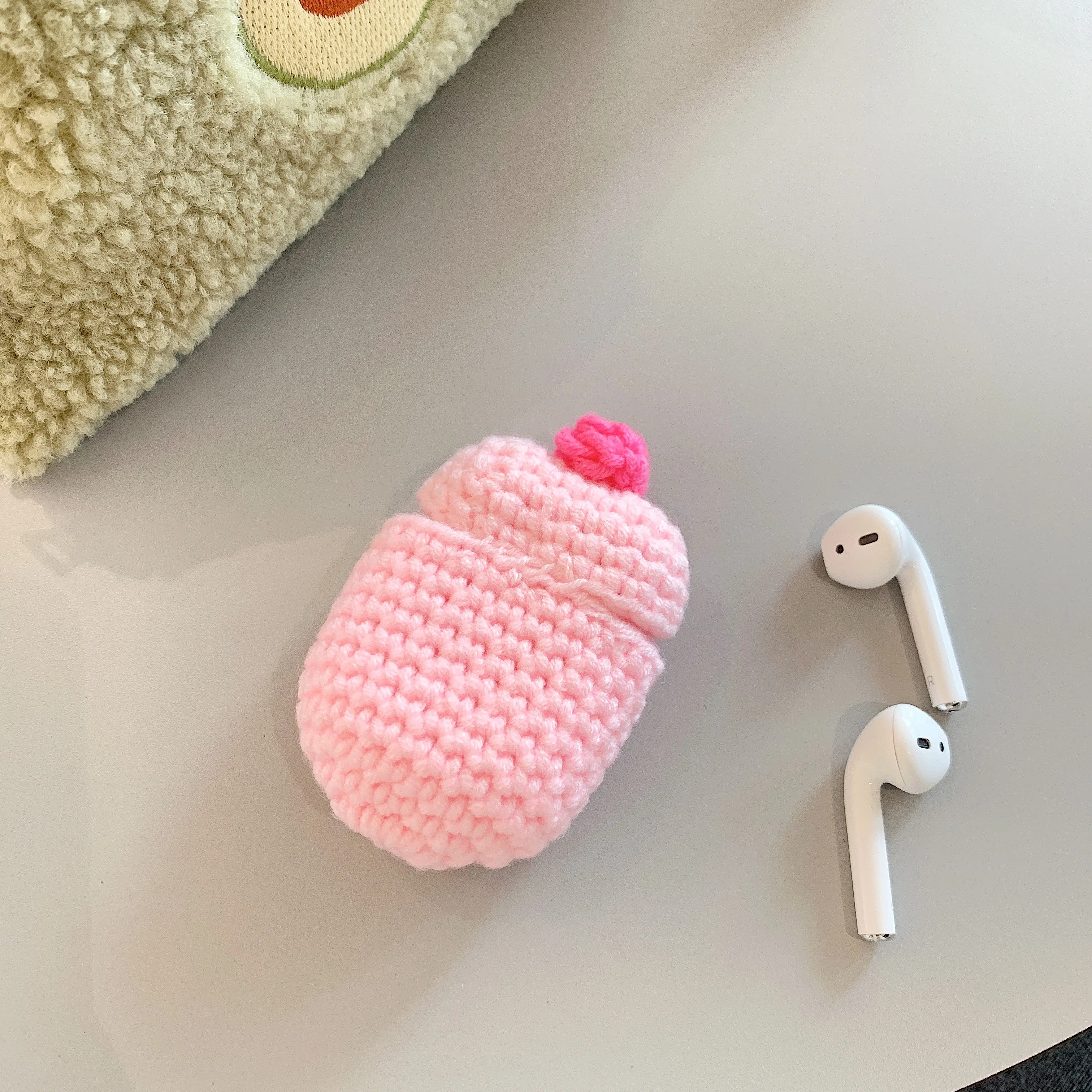 Для AirPods 1/2 чехол вязаный плюшевый анти-потеря защитный чехол кожаный чехол Беспроводная зарядка bluetooth аксессуары для AirPods