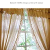 French Lolita Ruffles Blackout Curtains for Bedroom, Natural Cotton Linen Beige Cortinas,Romantic Layers Kitchen Short Curtains 3