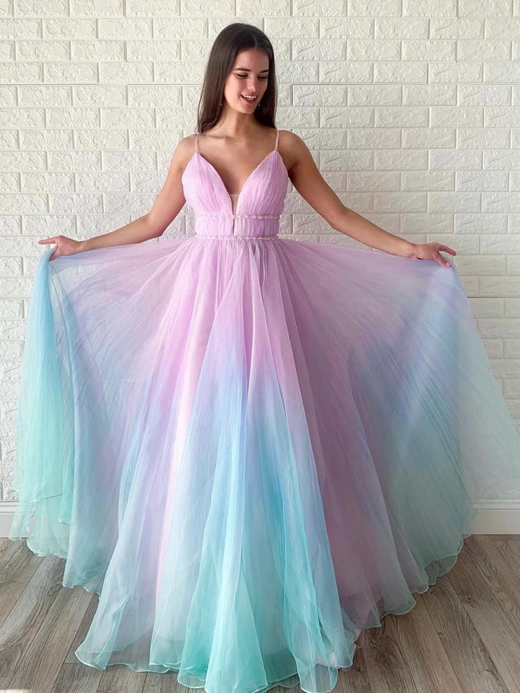 VKbridal Textured Ombre 2020 Prom Dresses Organza Long Evening Dresses with ruched bodice Ball Gown Pageant Party Gowns beautiful prom dresses