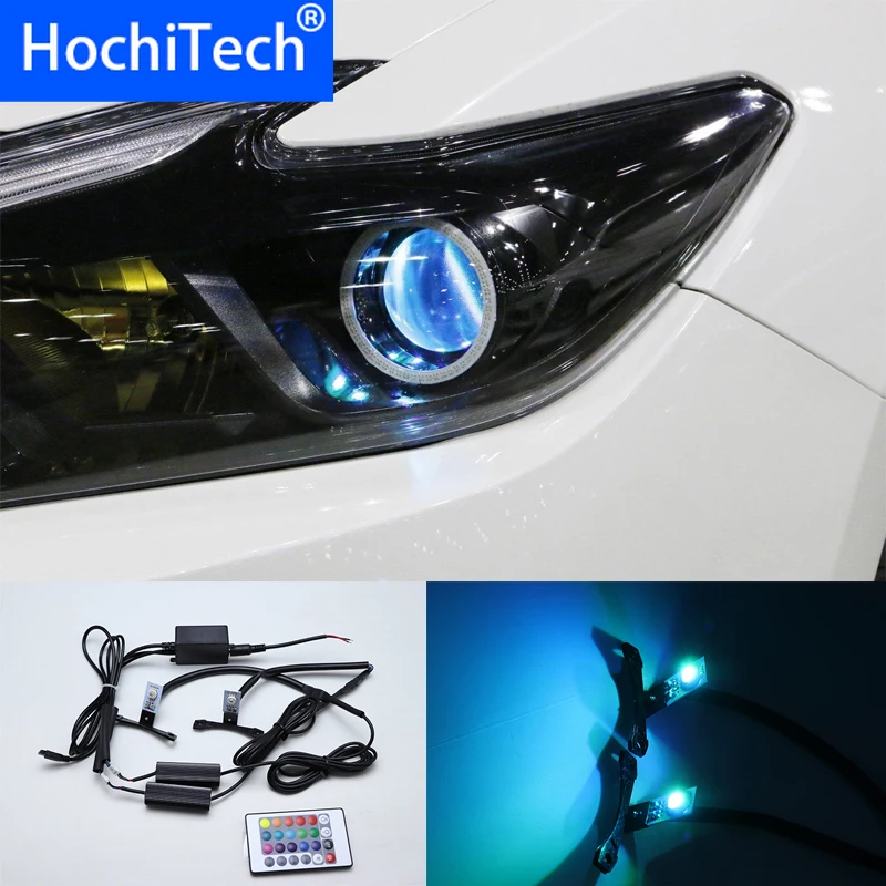 

High Quality Multi color RGB 360 Degree Demon LED Halo Rings Devil Eye with Remote For Car Motorcycle Headlights Projector