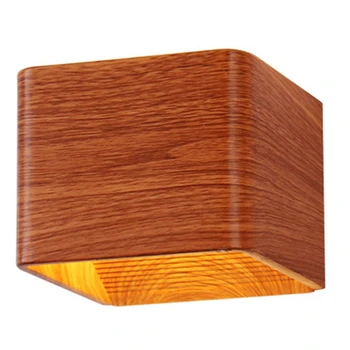 

Wood Grain LED Wall Lamp Modern Wall Mounted Lights Aluminum Wall Sconce Up Down Light Bedroom Lamp