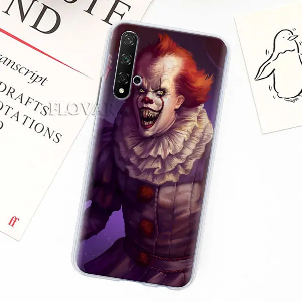 Чехлы для телефонов Pennywise The Clown Horror для huawei Y5 Y6 Y7 Y9 Honor 20 Lite 8X 9X Pro View 20 жесткий чехол - Цвет: 010