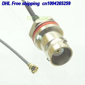 

DHL 50pcs BNC female jack bulkhead to IPX U.fl female 1.13mm Jumper pigtail 8" cable 22j