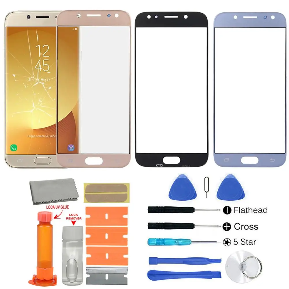 Замена телефона Переднее стекло Ремонт экрана наборы инструментов для Galaxy J7 2017