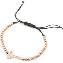Цвета: золотистый, серебристый micro pave cz кубический цирконий веревка отрегулировать браслет из медного бисера th42 в виде ключа плетеные браслеты Для женщин