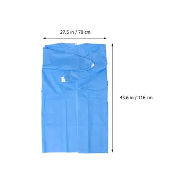 

10PCS Blue Disposable Non Woven Surgical Gown Thin Light Breathable Clothes One-Time Aprons Clothing Garment For Tattoo XXL