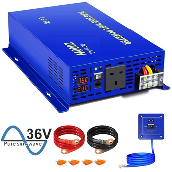 

2000 Watt Pure Sine Wave Inverter 12V 220V DC TO AC Customizable Mult-plug Solar Inverters With Wired Remote Control Home Use