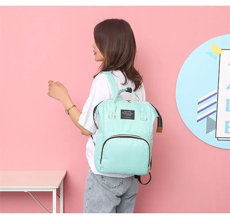 

2019 New Style Fashion Large Capacity Diaper Bag WOMEN'S Backpack Multi-functional Travel Bag Schoolbag