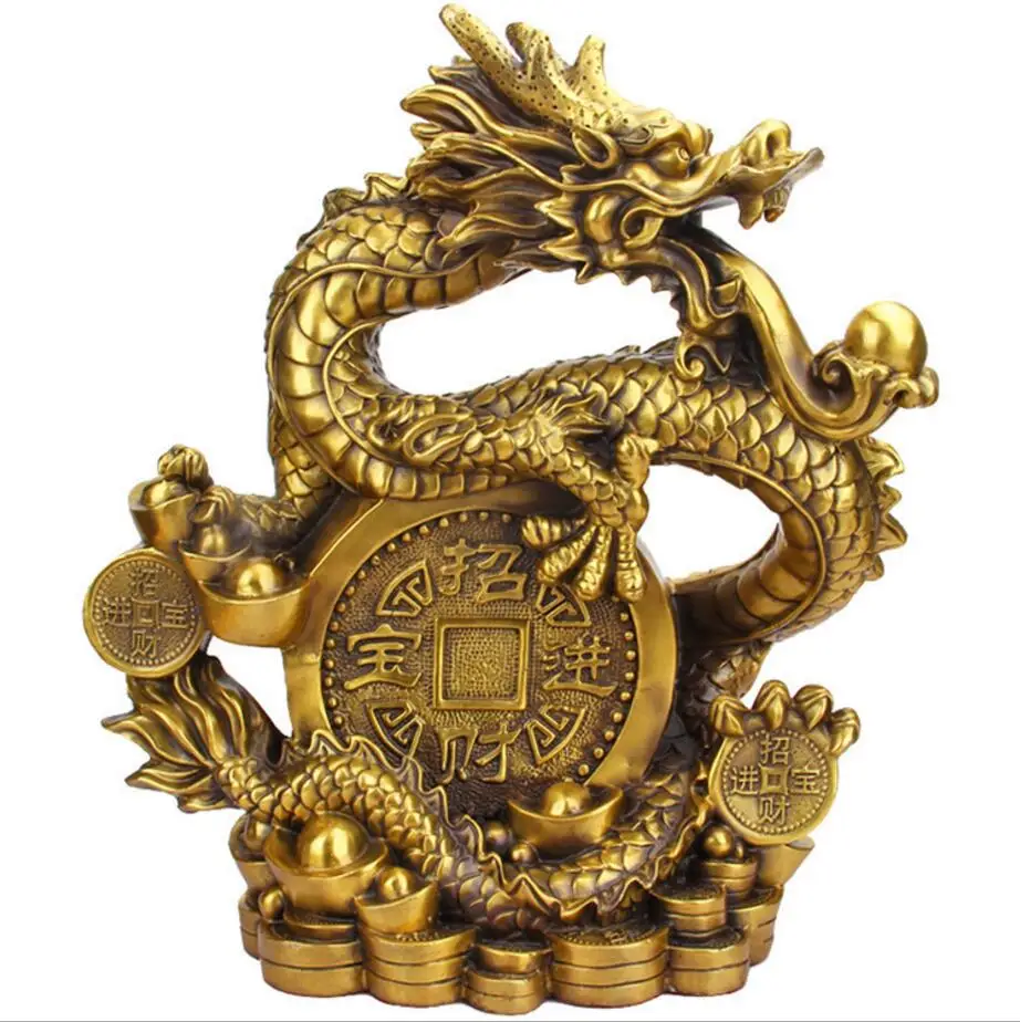 Медная Статуя кигуан бронзовый дракон двенадцать зодиаков коллекция украшений