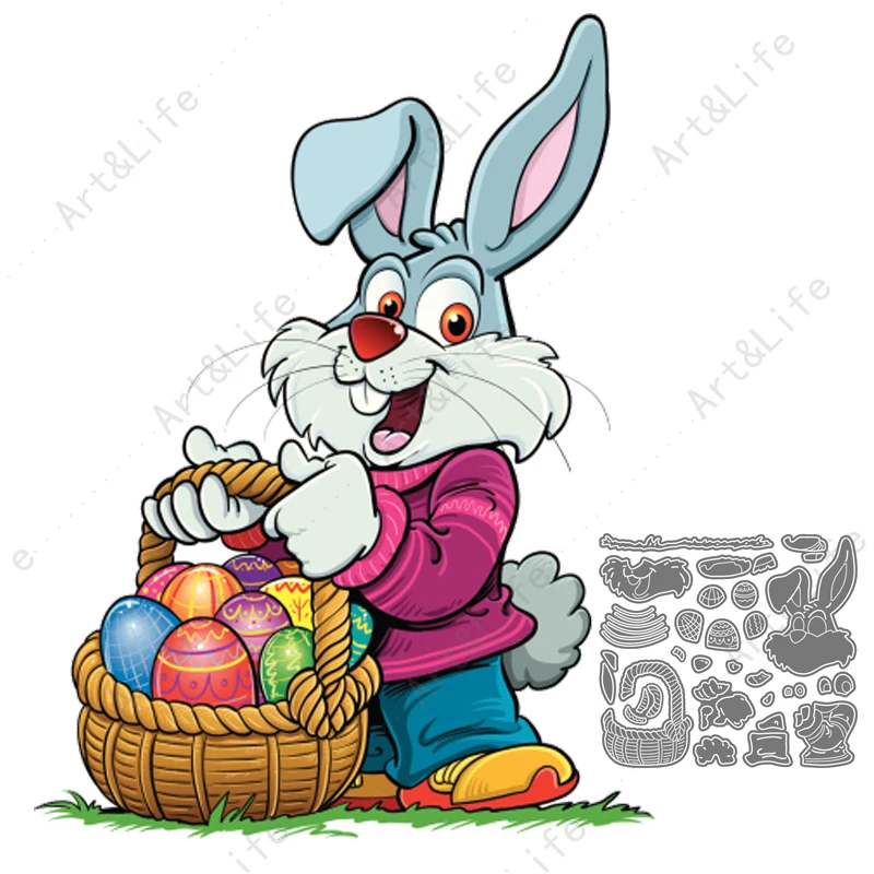 

Hot New Metal Cutting Dies Easter Rabbit Bunny eggs Stencils for Making Scrapbook Album Birthday Paper Cards Embossing Cut Die