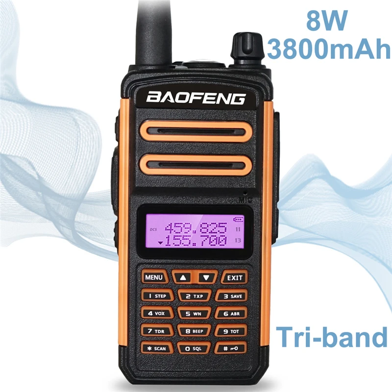 wifi walkie talkie BAOFENG BF-X3 Plus Walkie Talkie High Power Long Range Tri-band Ham CB Two Way Radio Portable hf Transceiver UV-5R Update Versio waterproof walkie talkies