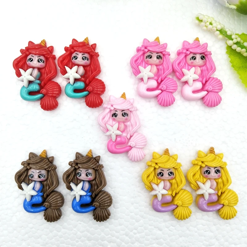 10 шт расписанные вручную смолы Единорог Русалка Kawaii цветная юбка для девочки С