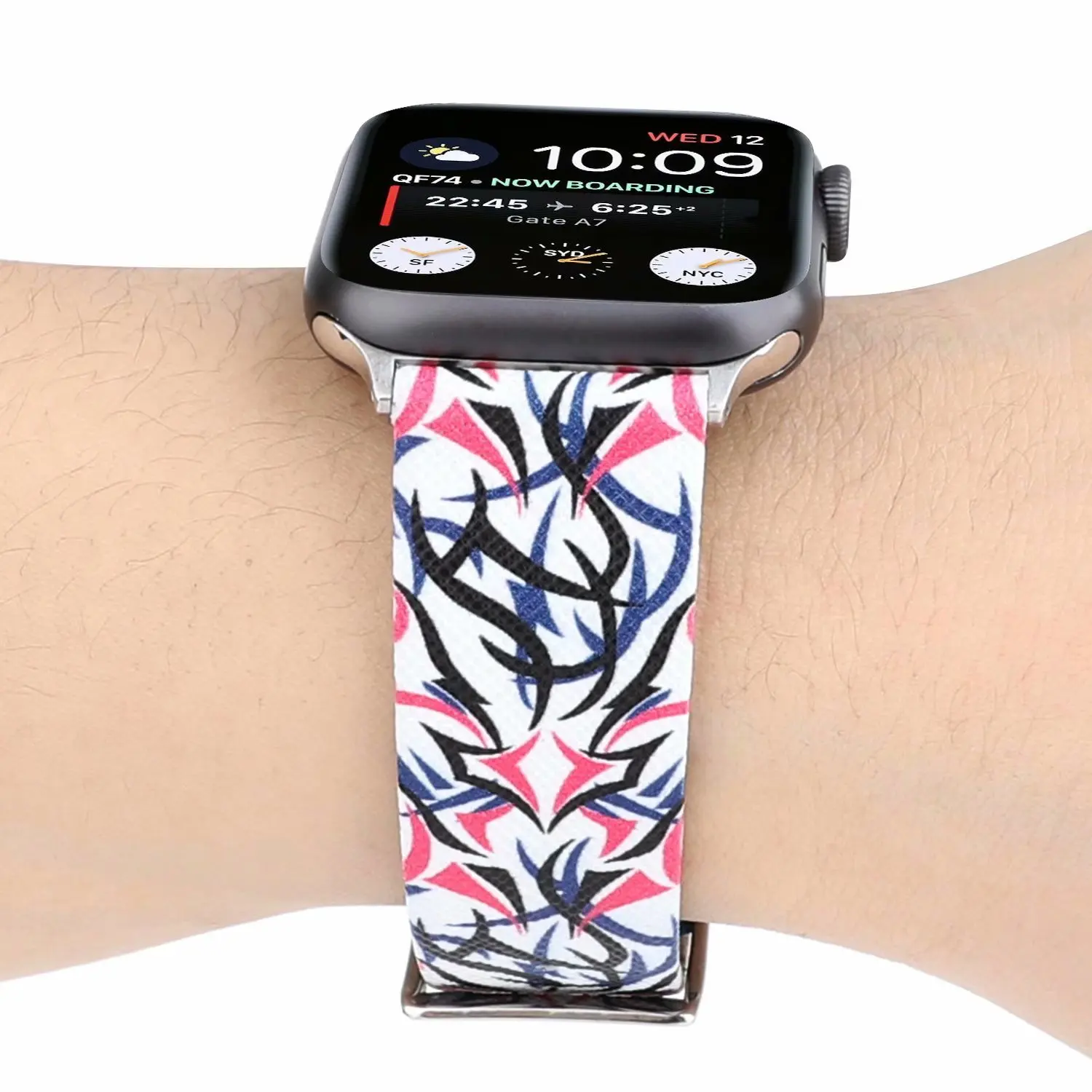 Шипы с напечатанным узором ремешок для наручных часов iWatch серии 44/40 мм, 38 мм, 42 мм, версия кожаный браслет для наручных часов Apple Watch, версии 5 4 3 2 1
