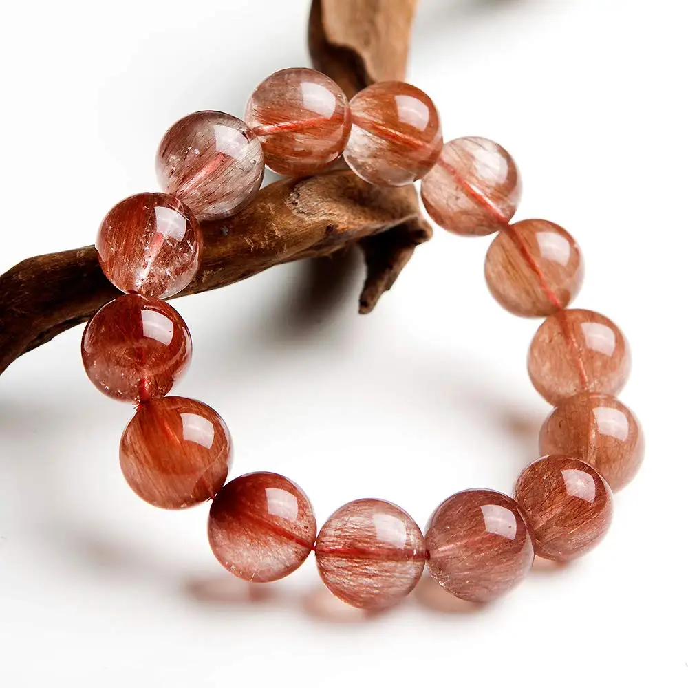 Natural Red Hair Rutilated Bracele (4) - 副本