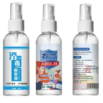 

100ml Household Safety Hand Sanitizer Spray Rinse Free Quick Drying Non Irritating 75% Alcohol Disinfection Liquid