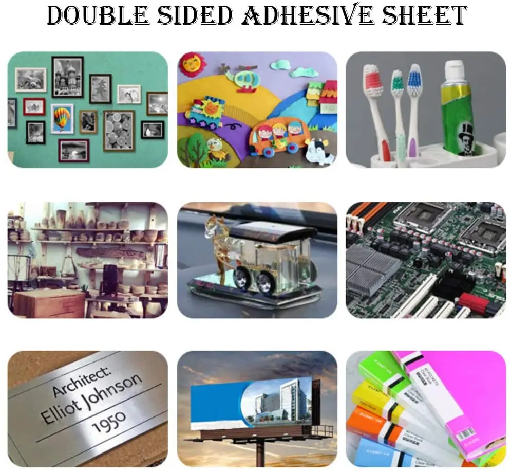 A4 Size Double Sided Tape Sheets Strong Adhesive 0.1mm For Arts Craft Photo Albums Making double sided tape sheets