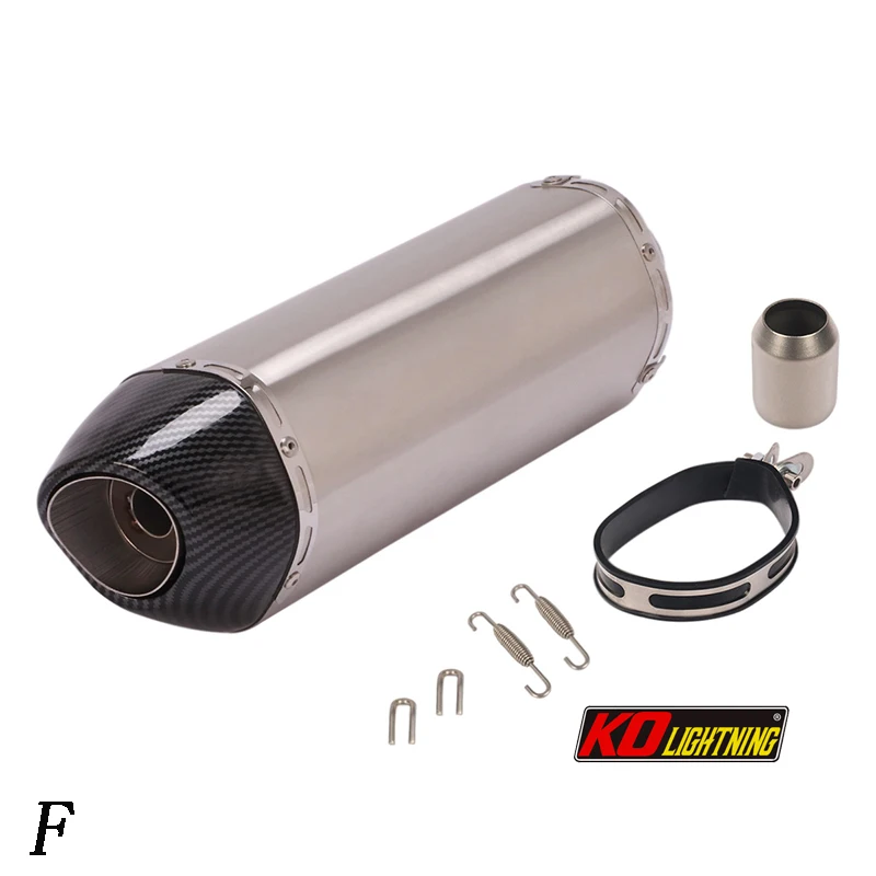 51mm Motorcycle Exhaust Tail Pipe With Silencer Stainless Steel 420mm Exhaust System Modified For ATV Street Bike - Image 2