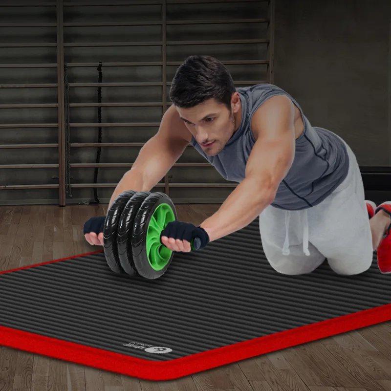 15mm Thickened Men Yoga Mat Carpet Edge-covered Non-slip Fitness Pad For Yoga Beginner Gym Exercise Mat With strap