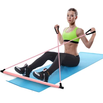 

Pilates Exercise Stick home yoga physical exercise stick bdominal resistance band drawstring Rope Puller Toning Bar Fitness