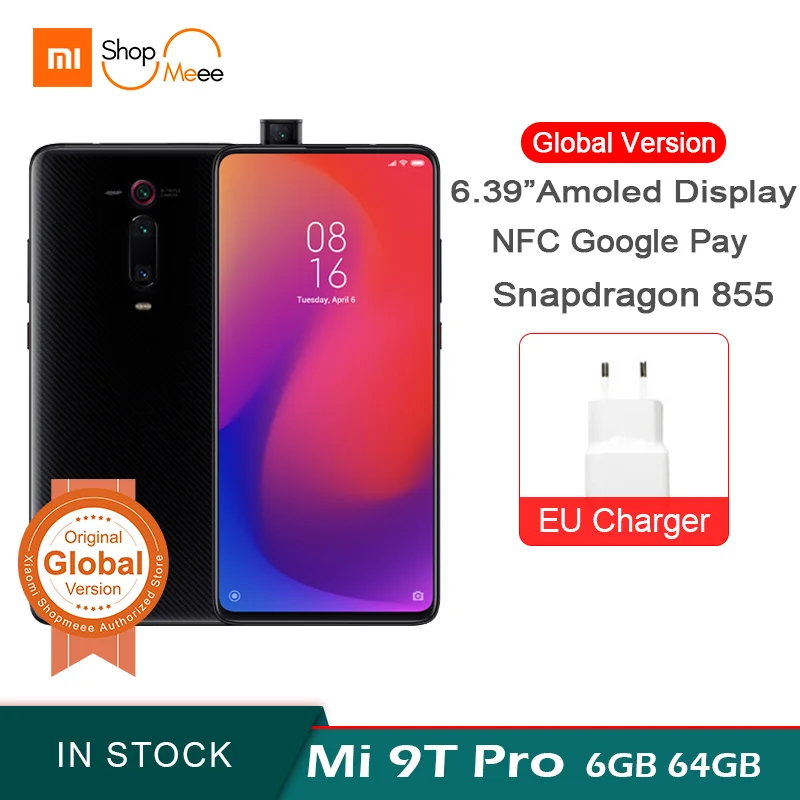 Глобальная версия Xiaomi Mi 9T Pro 6 ГБ ОЗУ 64 Гб ПЗУ Snapdagon 855 Octa 6,39 дюйма 4000 мАч AMOLED дисплей 48MP Al Тройная камера