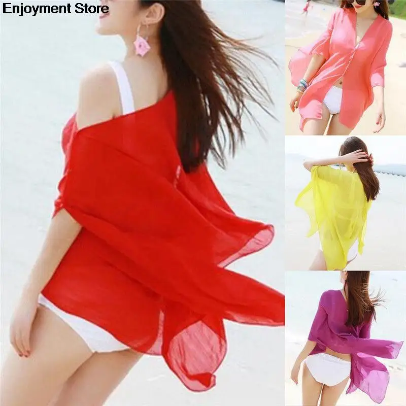 Sexy Women Summer Beachwear Bikini Beach dress Cover Up Bikinis Lady Shirt Swimsuit