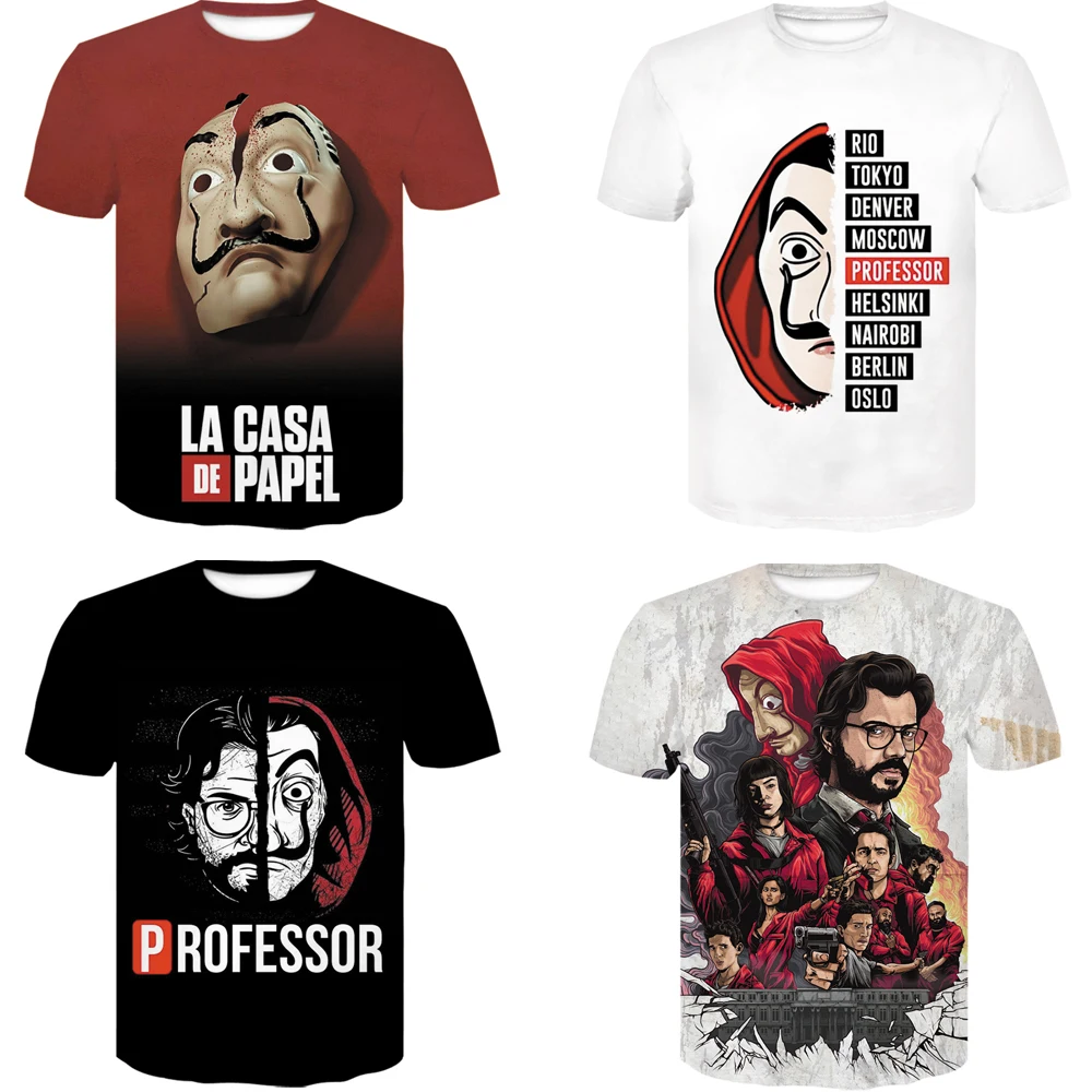 2020 для унисекс La Casa De Papel футболка Money Heist Camiseta повседневные уникальные мужские