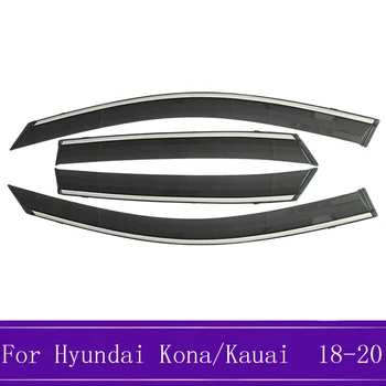 

Car Styling Cover Frame Window Glass Wind Visor RainSun Guard Trim Sticker For Hyundai Kona/Kauai 2018 2019 2020 4Pcs/Set