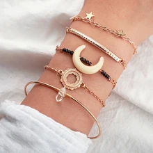 Tocoan, винтажный кварцевый браслет-цепочка, звезды геометрической формы, луна, золото, женские Этнические браслеты, женские богемные очаровательные ювелирные изделия 8858