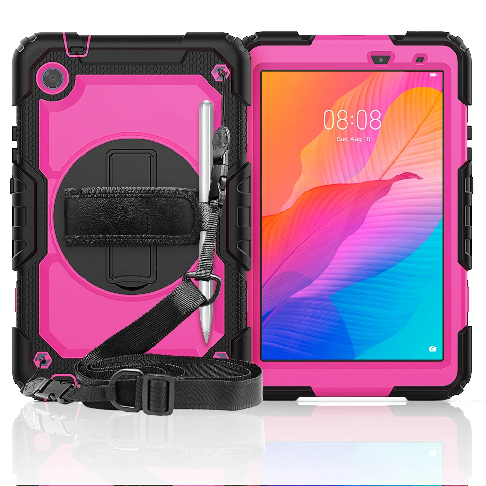 

Сверхпрочный армированный чехол для Huawei MatePad T8 8,0 T10 9,7 T10S T5 10,1 2020 AGS3-L09/W09 AGR-L09/W09, детский безопасный жесткий чехол + ремешок