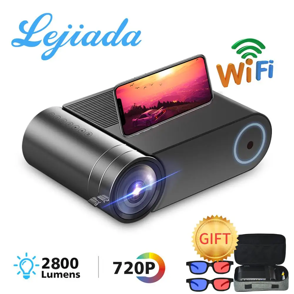 Портативный светодиодный мини проектор LEJIADA YG550 разрешение 1280x720P YG551 Wi Fi