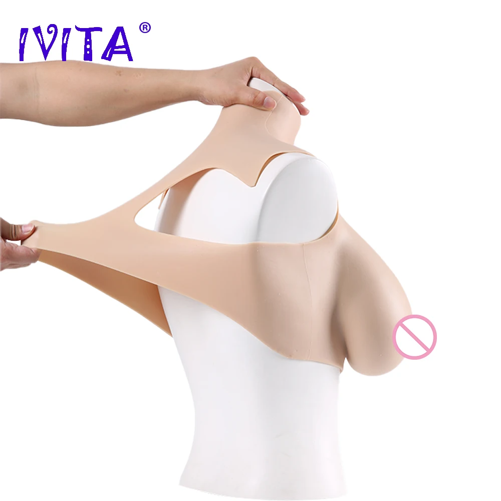 IVITA 100% искусственный силиконовый Грудная Форма Ложные Грудь для трансвеститов