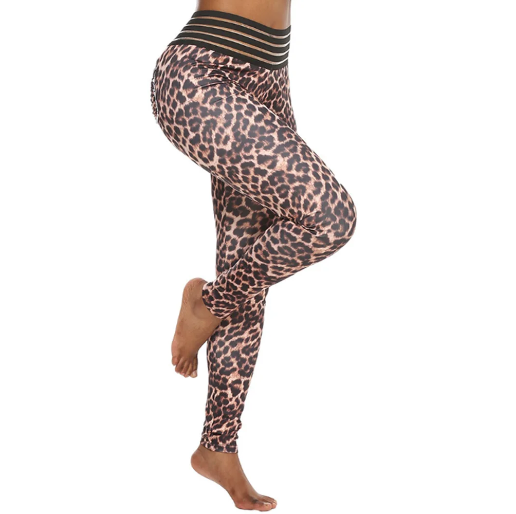 

Leggings Women sweatpants Fitness pants Sports pants High waist breathable Quick drying Running joggers Leopard print pocket0365