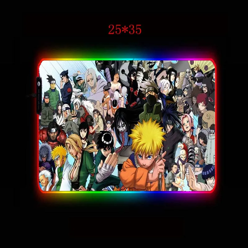 Игровой коврик для мыши XGZ Naruto большой RGB геймерский мышки в стиле аниме