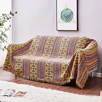 Pure Cotton Woven Bohemian Blanket Sofa Bedspread Patchwork Knitted Blanket Thicken Casual Bed Blanket