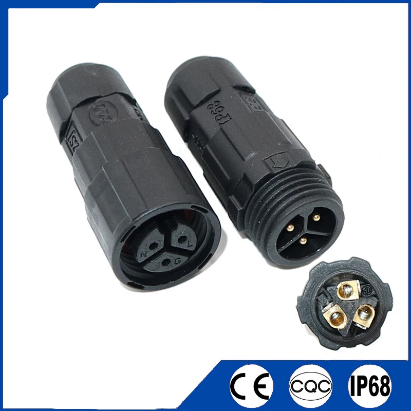 M16 Waterproof Cable Connector 2 3 4 5 6 7 8 Pin Assembled Male Female Plug Socket Screw Welding Electrical IP68 Wire Connectors