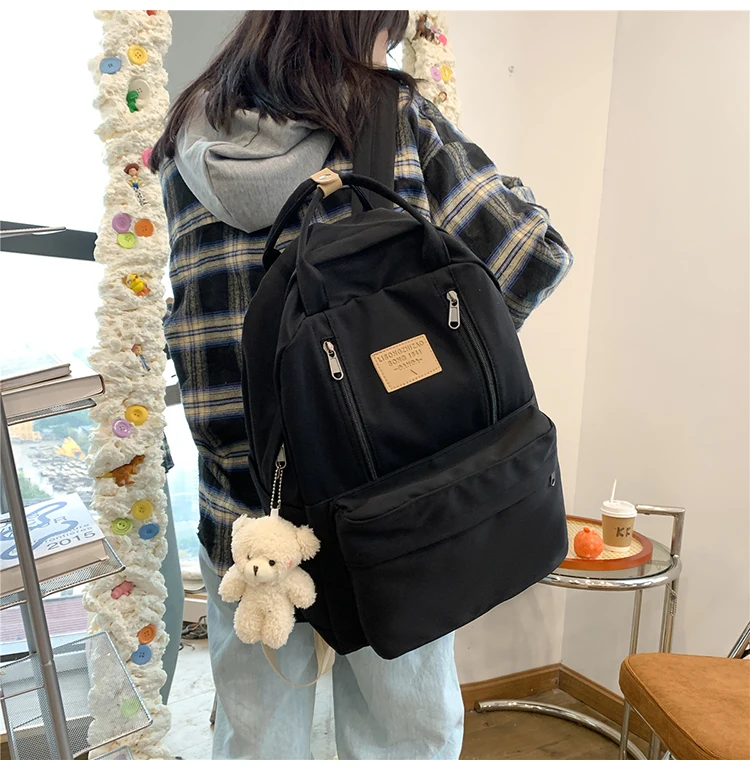 NEW Backpack Double Zipper Women Waterproof Korean Style cheap Schoolbag Female College Student Laptop backpack Women's backpack