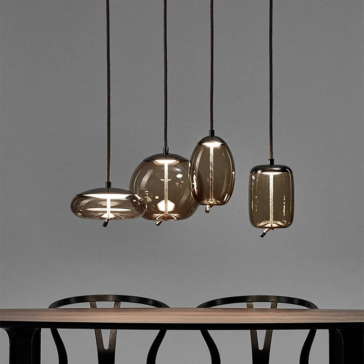 

Modern Led Metal Pendant Lights Wrought Iron Glass Round Ball Brass Rod Hanging Lamp For Living Roomcafekitchen Nordic Lighting