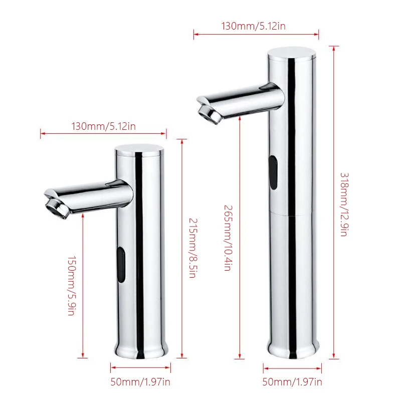 Ceny Łazienka automatyczny czujnik podczerwieni bateria do zlewu bezdotykowa bateria łazienkowa DC 6V bateria oszczędzanie wody zimna i ciepła kran z mieszaczem wody