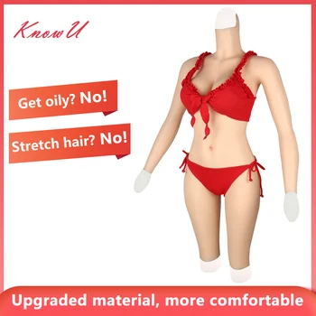 

KnowU Bodysuit Fake Boobs D Cup Nipples Crossdresser Shemale Transvestite Silikonbrustprothesen Силиконовые формы груди