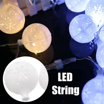 

10 LED Snowball Solar Fairy String Lights Outdoor Party Garden Tree Lamp
