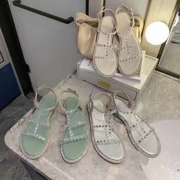 

Web celebrity sandals female ins fashionable tide to wear the new summer students joker flat Roman women shoes