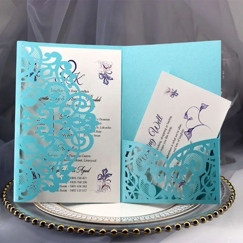  50pcs Wedding Invitation Cards Laser Cut Party Invitations with jute string for Wedding Baby Shower - 4.00036E+12