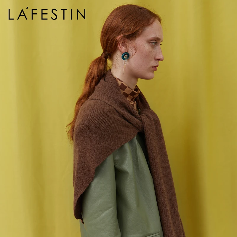 LA FESTIN 2021 autumn and winter new all-match warm Scarf trendy fashion temperament simple female shawl Dual purpose cloth coat female temperament is little short of new fund of 2021 autumn winters is han edition imitation wool women s clothes