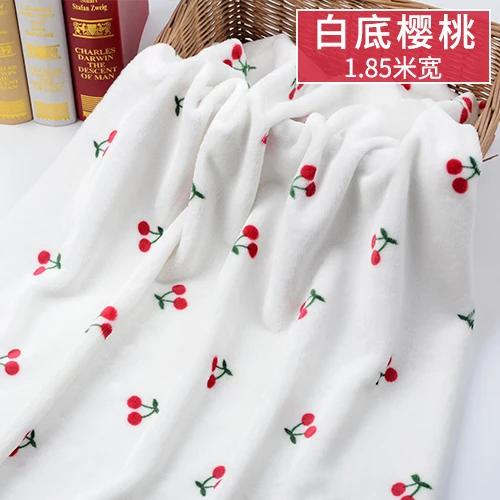 두꺼운 양면 인쇄 플란넬 원단, 185cm x 50cm, DIY 의류 담요 잠옷, 홈 의류, 코랄 플리스 플러시 원단