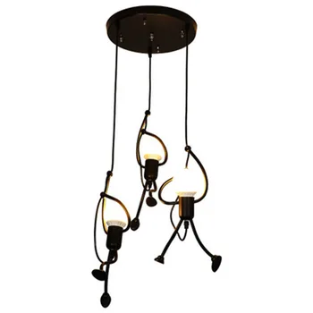 

modern pendant ceiling lamps Charming Hanging Chandelier Creative Iron People Lamp Elegant Hanger Luminaire Adjustable Height